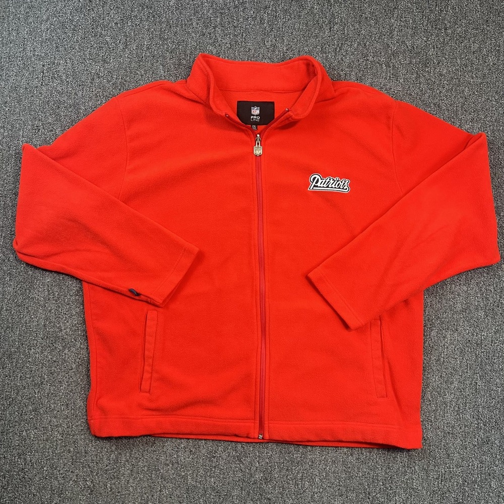 NFL Pro Line Patriots Full Zip Fleece Jacket 2XL Red Gorpcore Sporty Streetwear